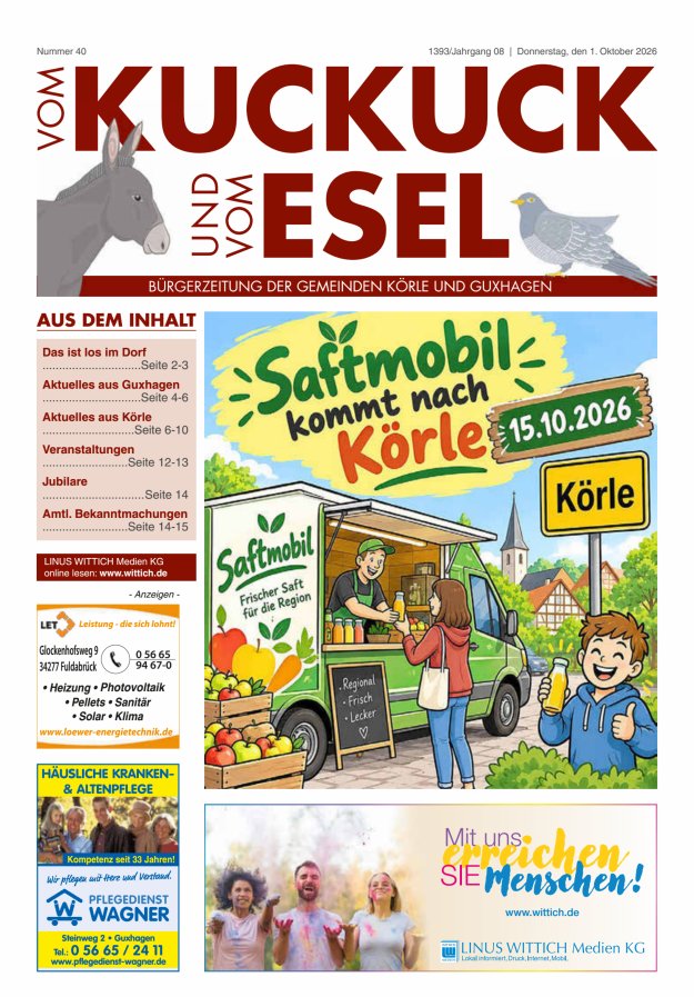 Vom Kuckuck und Esel (Guxhagen-Körle) Titelblatt 40/2026