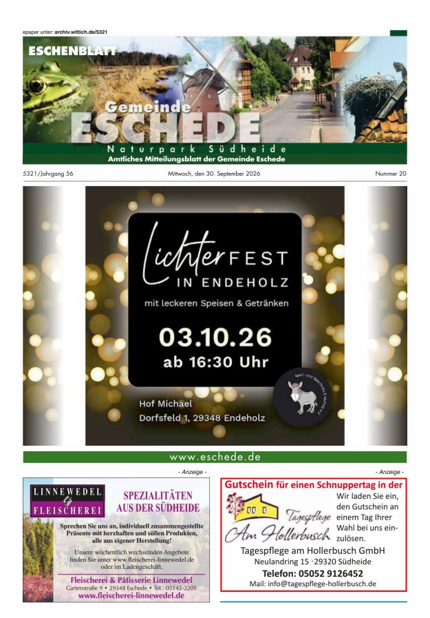 Eschenblatt Titelblatt 20/2026