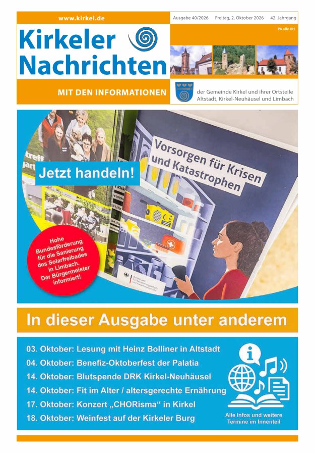 Kirkeler Nachrichten Titelblatt 40/2026