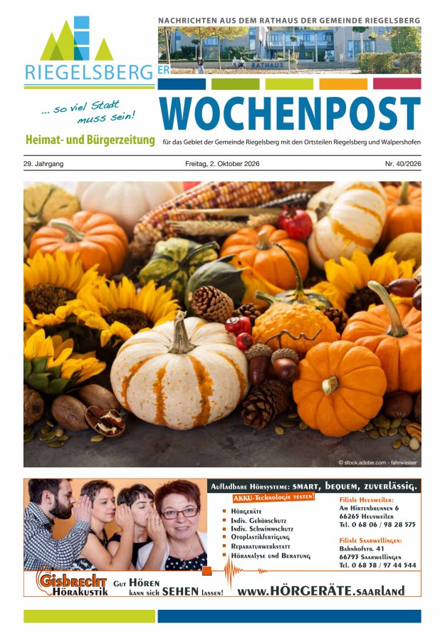 Riegelsberger Wochenpost Titelblatt 40/2026