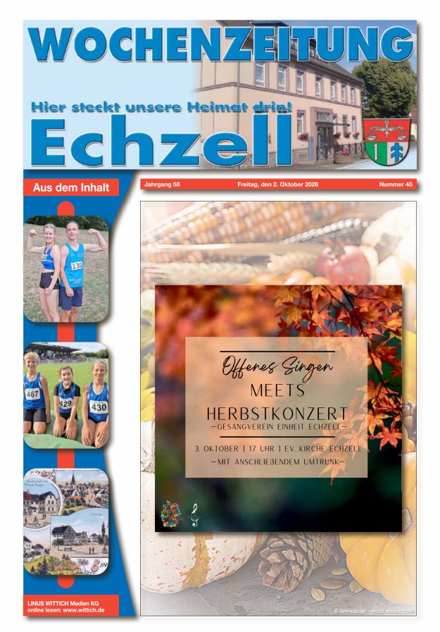 Wochenzeitung für die Gemeinde Echzell Titelblatt 40/2026