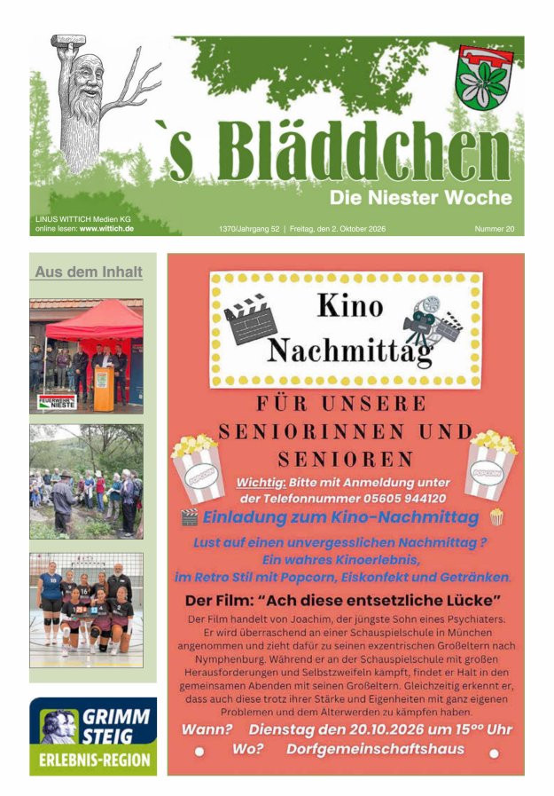 Niester Woche Titelblatt 20/2026