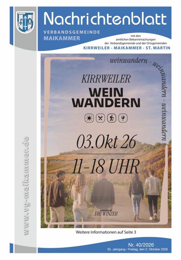 Nachrichtenblatt VG Maikammer Titelblatt 40/2026