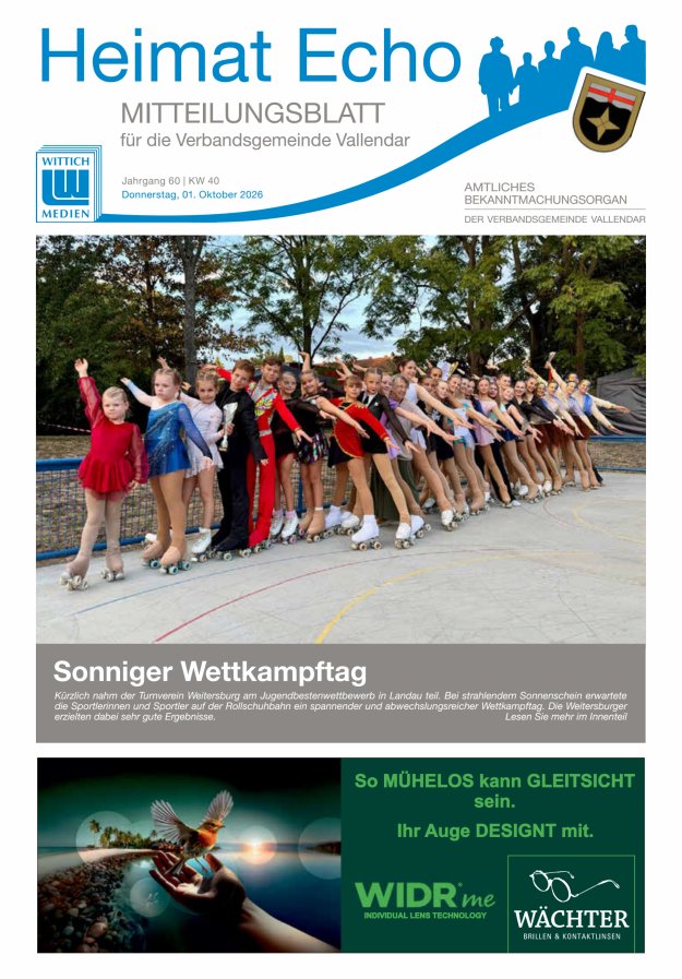 Heimat-Echo - Heimat- und Bürgerzeitung Verbandsgemeinde Vallendar Titelblatt 40/2026