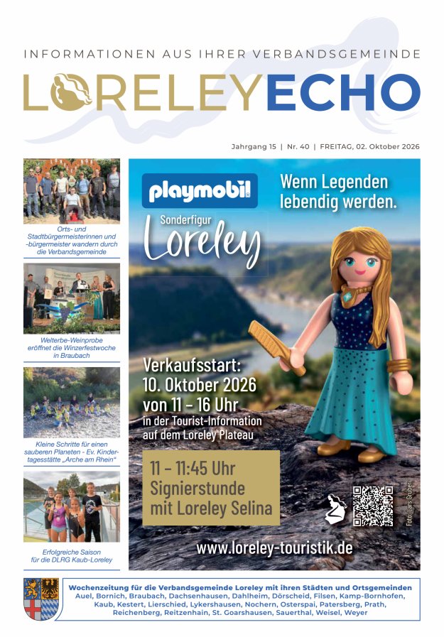 Loreley-Echo - Mitteilungsblatt der Verbandsgemeinde Loreley Titelblatt 40/2026