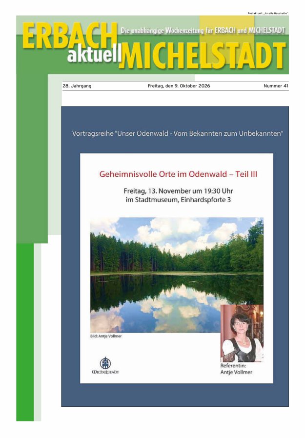 Erbach-Michelstadt aktuell Titelblatt 41/2026
