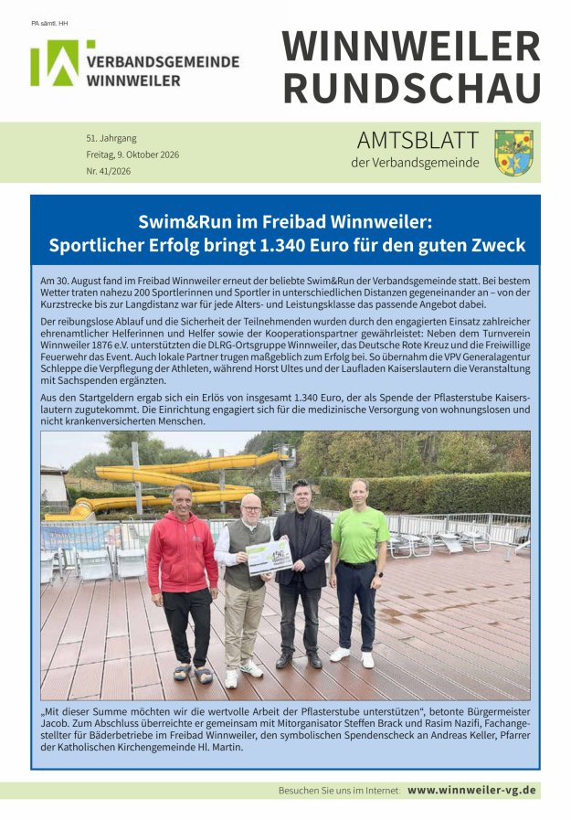Winnweiler Rundschau Titelblatt 41/2026