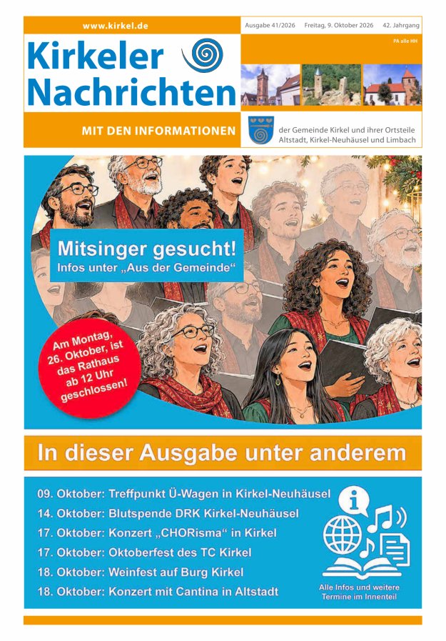 Kirkeler Nachrichten Titelblatt 41/2026