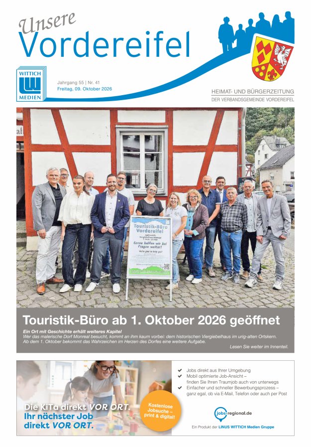 Mitteilungsblatt Vordereifel - Heimat- u Bürgerzeitung der VG Vordereifel Titelblatt 41/2026