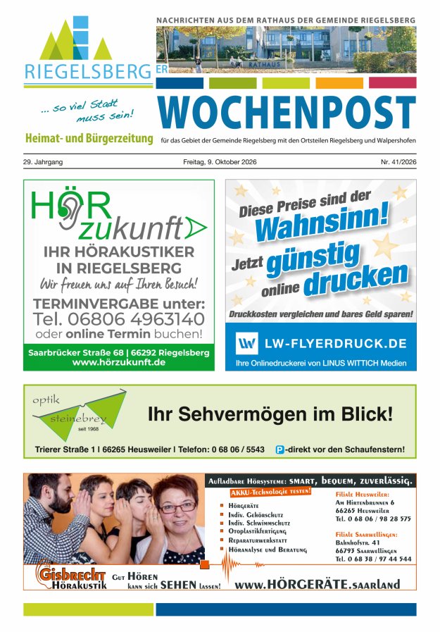 Riegelsberger Wochenpost Titelblatt 41/2026