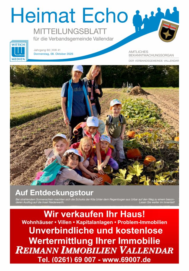 Heimat-Echo - Heimat- und Bürgerzeitung Verbandsgemeinde Vallendar Titelblatt 41/2026