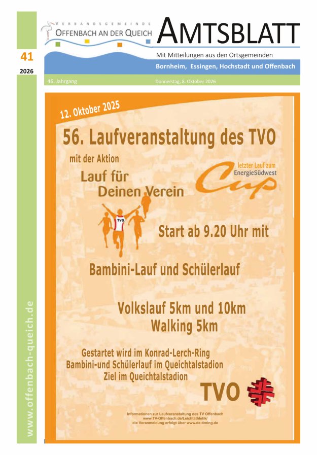 Amtsblatt VG Offenbach an der Queich Titelblatt 41/2026