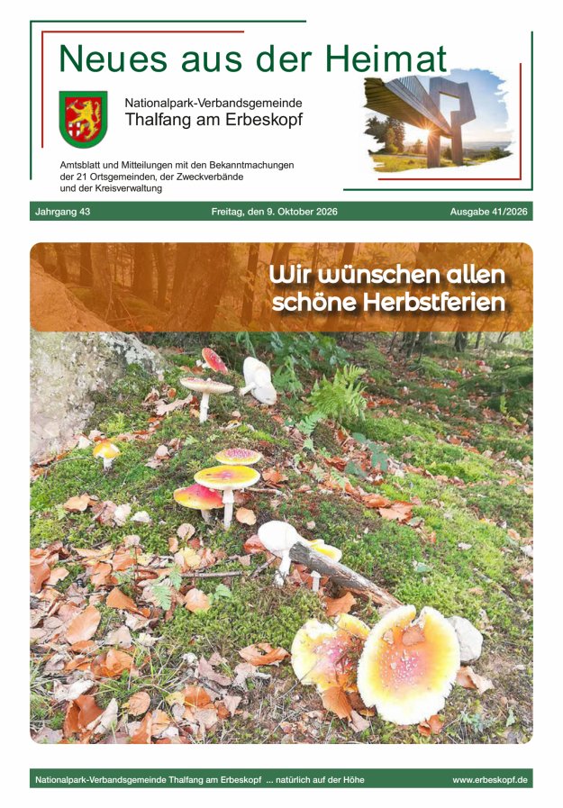 Thalfang aktuell - Amtsblatt VG Thalfang Titelblatt 41/2026
