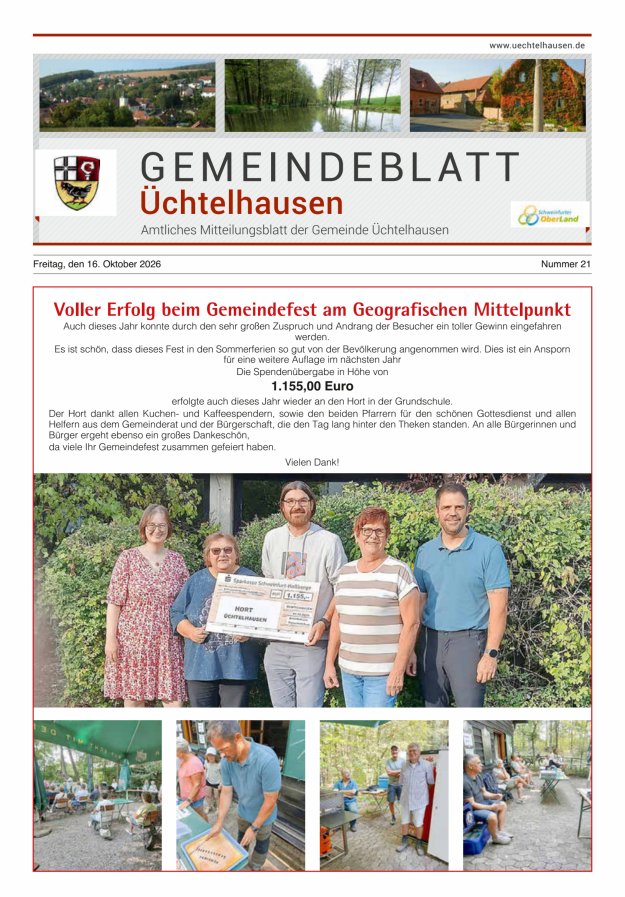 Gemeindeblatt Üchtelhausen Titelblatt 21/2026