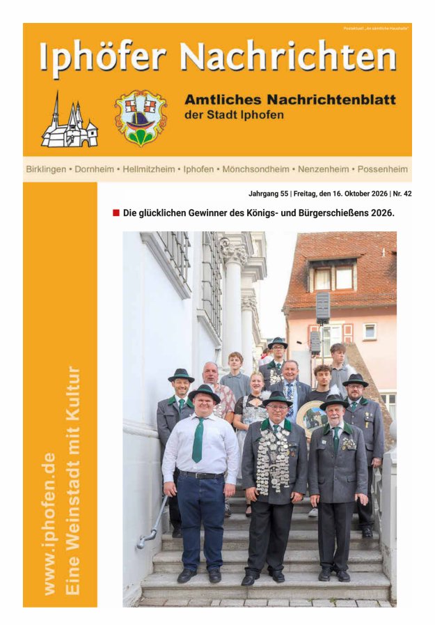 Iphöfer Nachrichten Titelblatt 42/2026