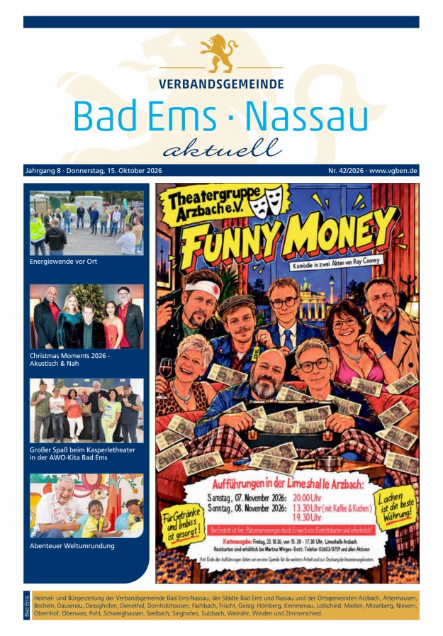 Bad Ems-Nassau aktuell Ausgabe Bad Ems Titelblatt 42/2026
