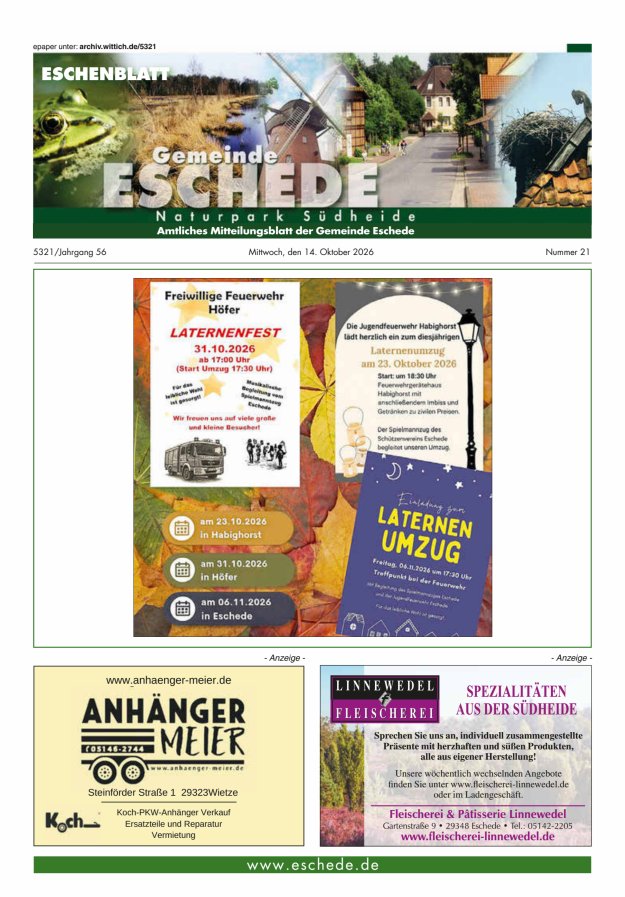 Eschenblatt Titelblatt 21/2026