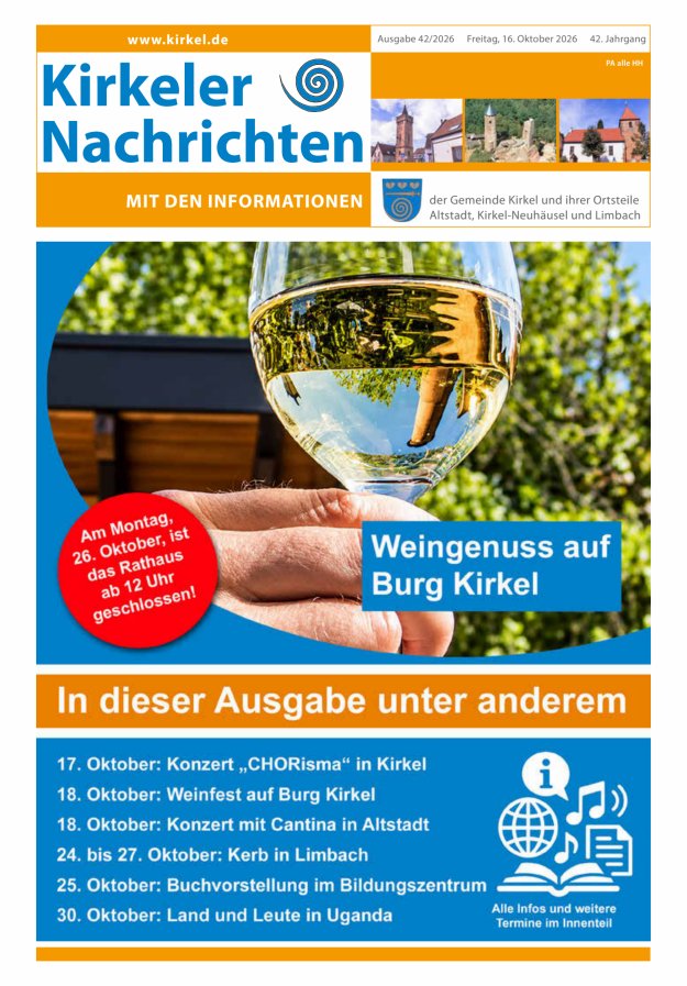Kirkeler Nachrichten Titelblatt 42/2026