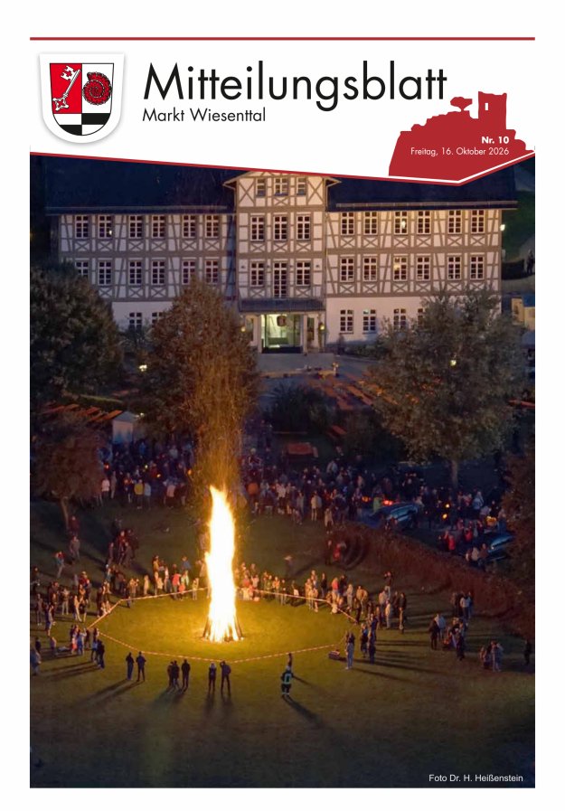 Mitteilungsblatt Markt Wiesenttal Titelblatt 10/2026