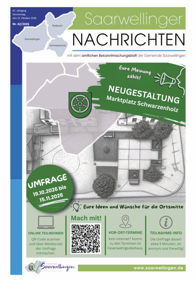 Saarwellinger Nachrichten Titelblatt 42/2026