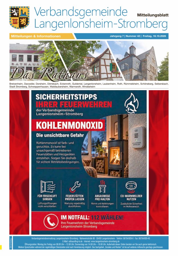Das Rathaus - MTB d VG Langenlonsheim-Stromberg  Titelblatt 41/2026