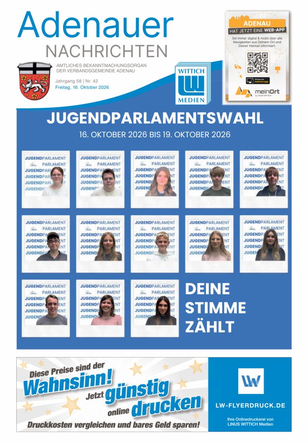 Adenauer Nachrichten Titelblatt 42/2026