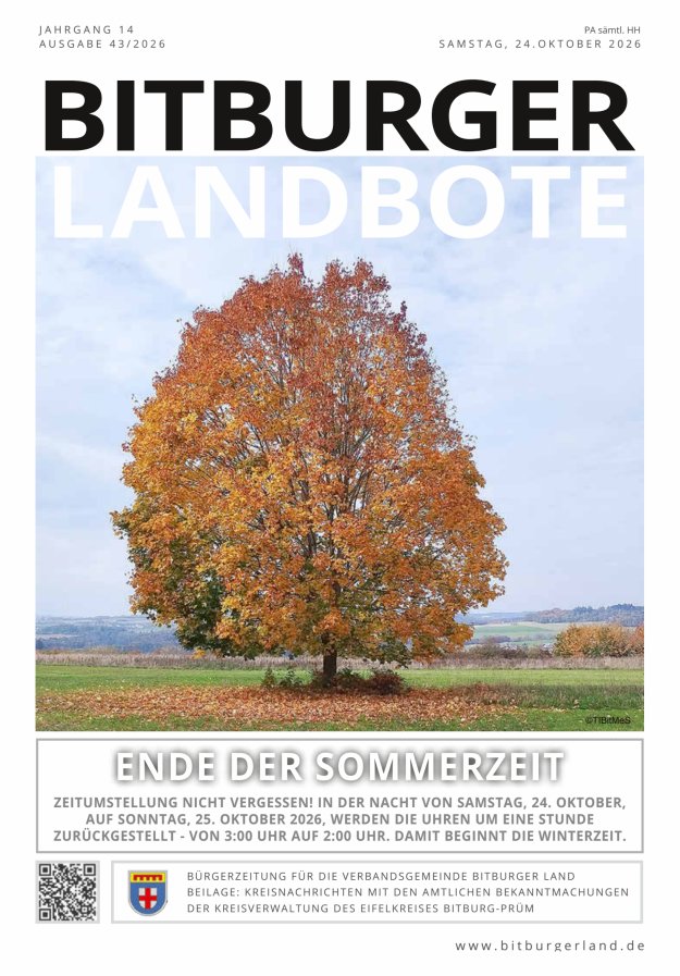 Bitburger Landbote Titelblatt 43/2026