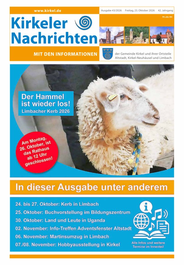 Kirkeler Nachrichten Titelblatt 43/2026