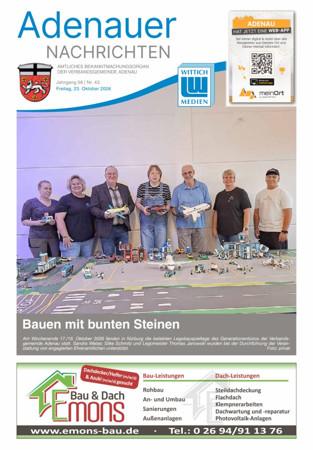 Adenauer Nachrichten Titelblatt 43/2026
