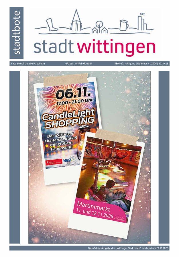 Wittinger Stadtbote Titelblatt 11/2026