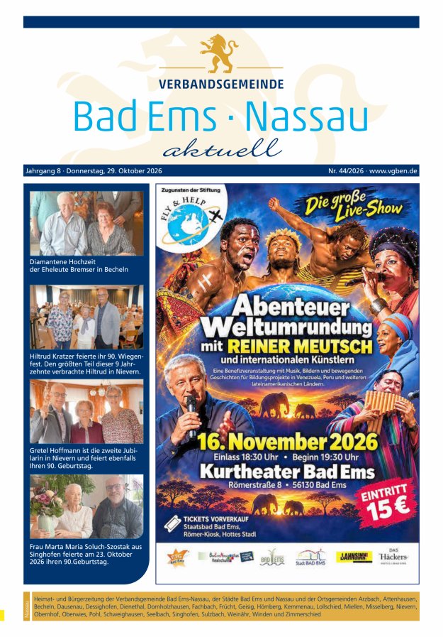 Bad Ems-Nassau aktuell Ausgabe Nassau Titelblatt 43/2026
