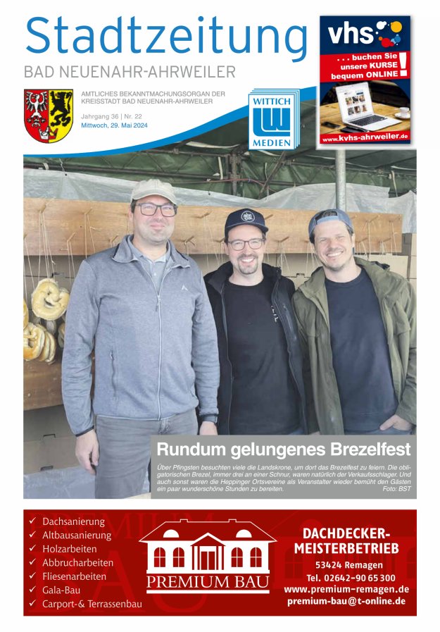Titelblatt Stadtzeitung Bad Neuenahr-Ahrweiler Ausgabe: 18/2024