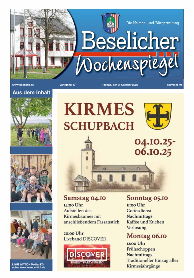 Titelblatt Beselicher Wochenspiegel Ausgabe: 20/2024