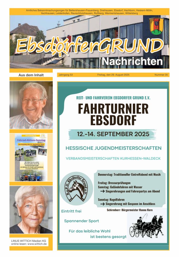 Titelblatt Ebsdorfergrund Nachrichten