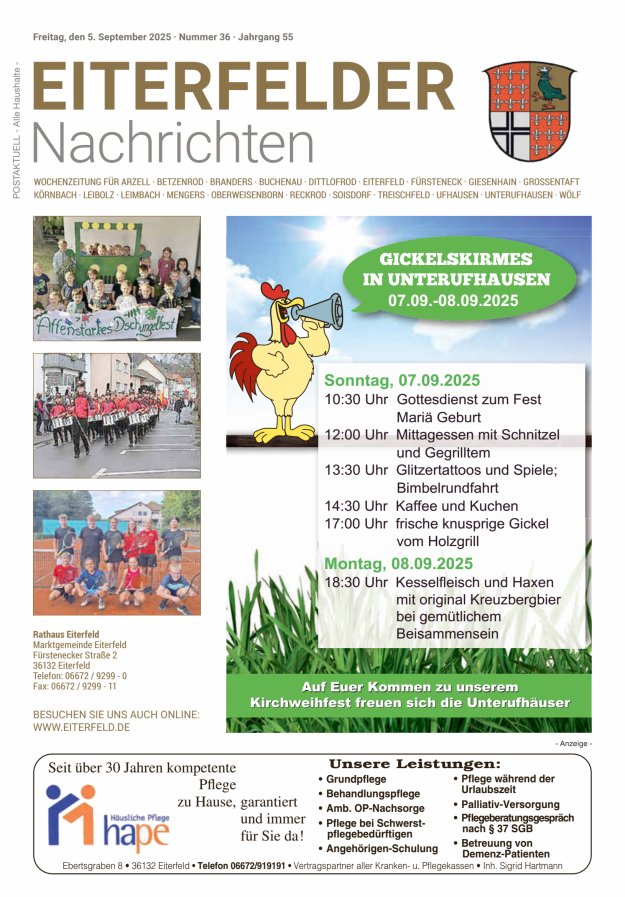Titelblatt Eiterfelder Nachrichten