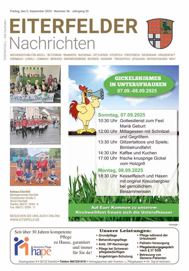 Titelblatt Eiterfelder Nachrichten Ausgabe: 19/2024