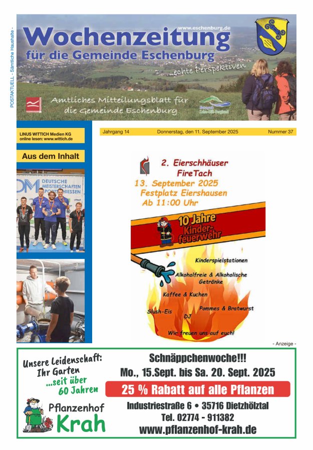 Titelblatt Wochenzeitung für die Gemeinde Eschenburg
