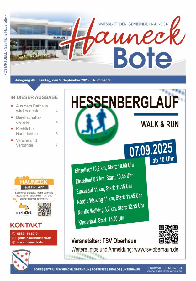 Titelblatt Hauneck Bote