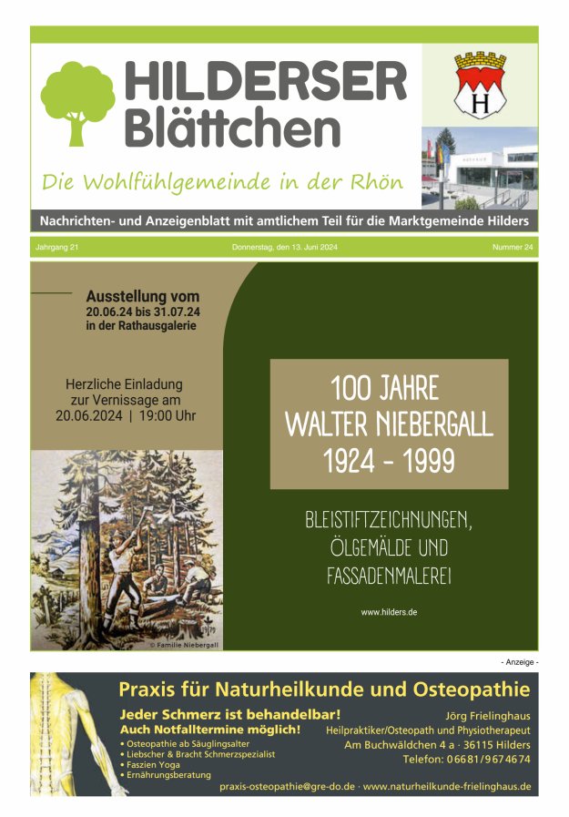 Titelblatt Hilderser Blättchen Ausgabe: 20/2024