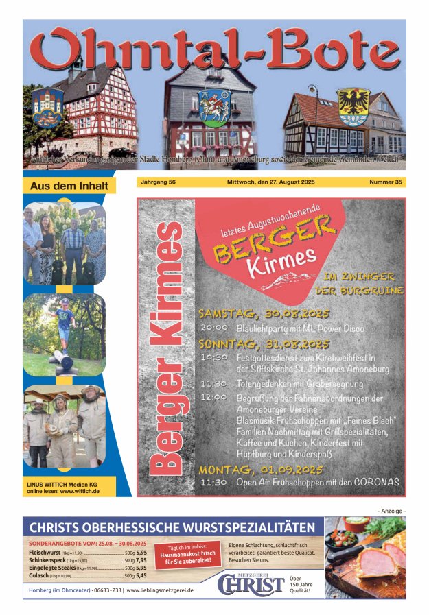 Titelblatt Ohmtal-Bote