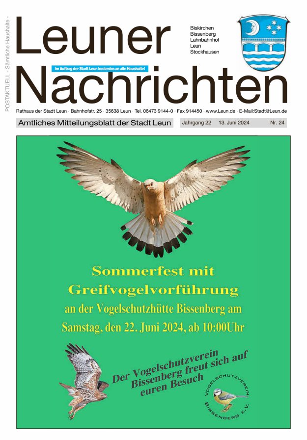 Titelblatt Leuner Nachrichten Ausgabe: 20/2024