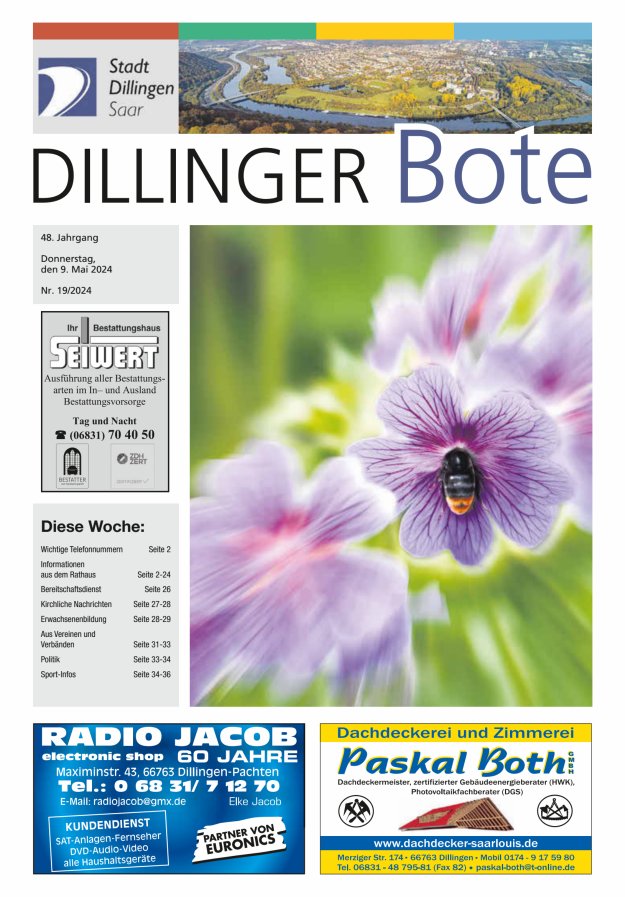 Titelblatt Dillinger Bote Ausgabe: 18/2024