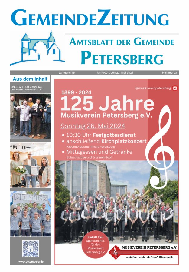 Titelblatt Amtsblatt/Blickpunkt Petersberg Ausgabe: 18/2024