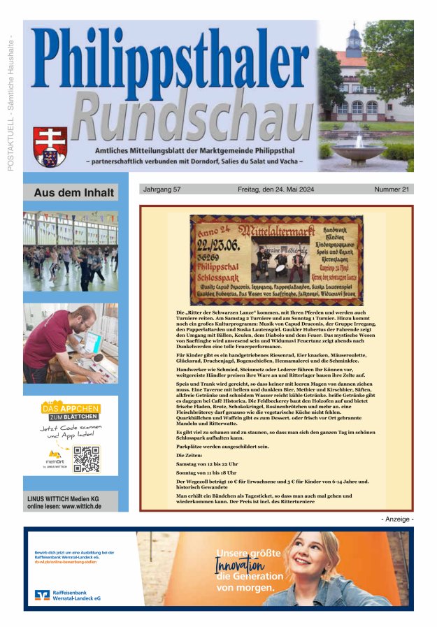 Titelblatt Philippsthaler Rundschau Ausgabe: 20/2024