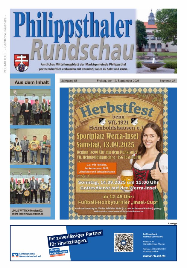 Titelblatt Philippsthaler Rundschau Ausgabe: 18/2024