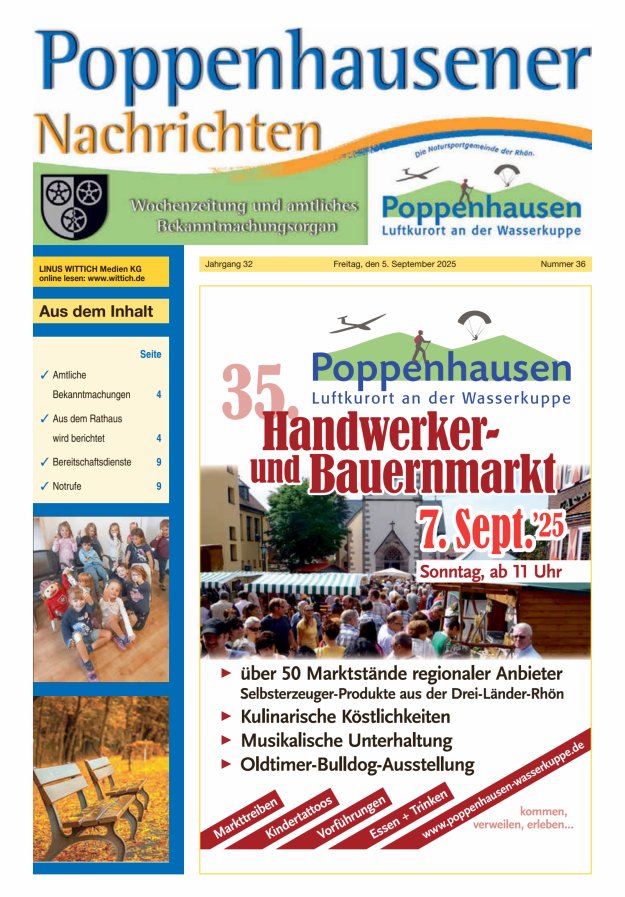 Titelblatt Poppenhausener Nachrichten Ausgabe: 19/2024