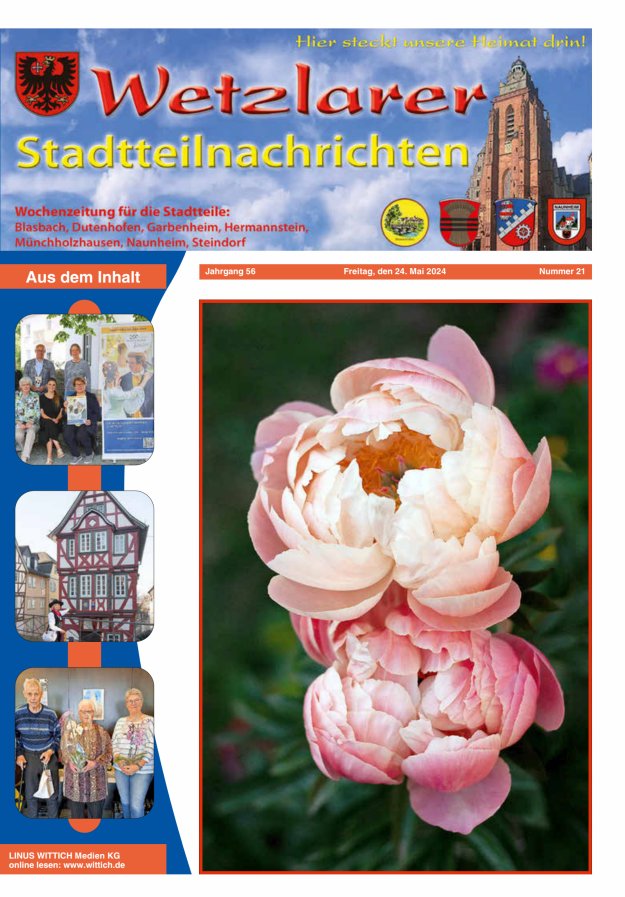 Titelblatt Wetzlarer Stadtteilnachrichten Ausgabe: 17/2024