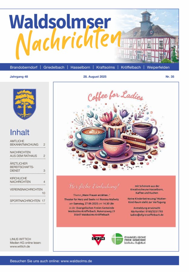 Titelblatt Waldsolmser Nachrichten