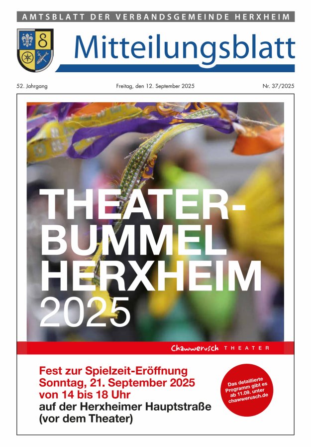 Titelblatt Amtsblatt VG Herxheim Ausgabe: 20/2024