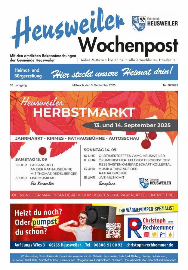 Titelblatt Heusweiler Wochenpost